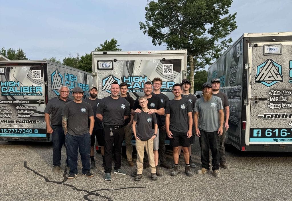 The High Caliber Concrete Coatings family-owned team in Zeeland, Michigan